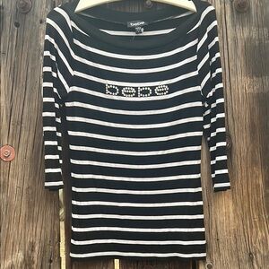 Bebe Black and White top